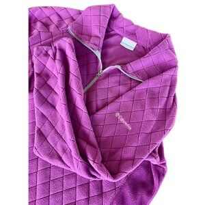 Columbia Women’s Size XL Purple Diamond Quilted Fleece Quarter Zip Pullover